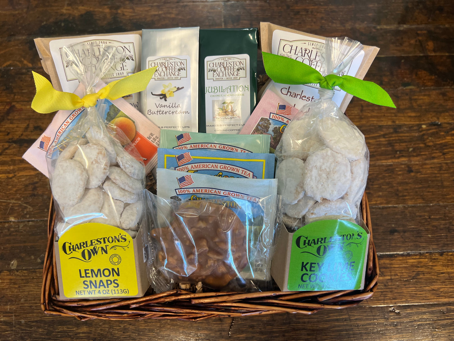 Charleston Coffee, Tea and Cookies Gift Basket
