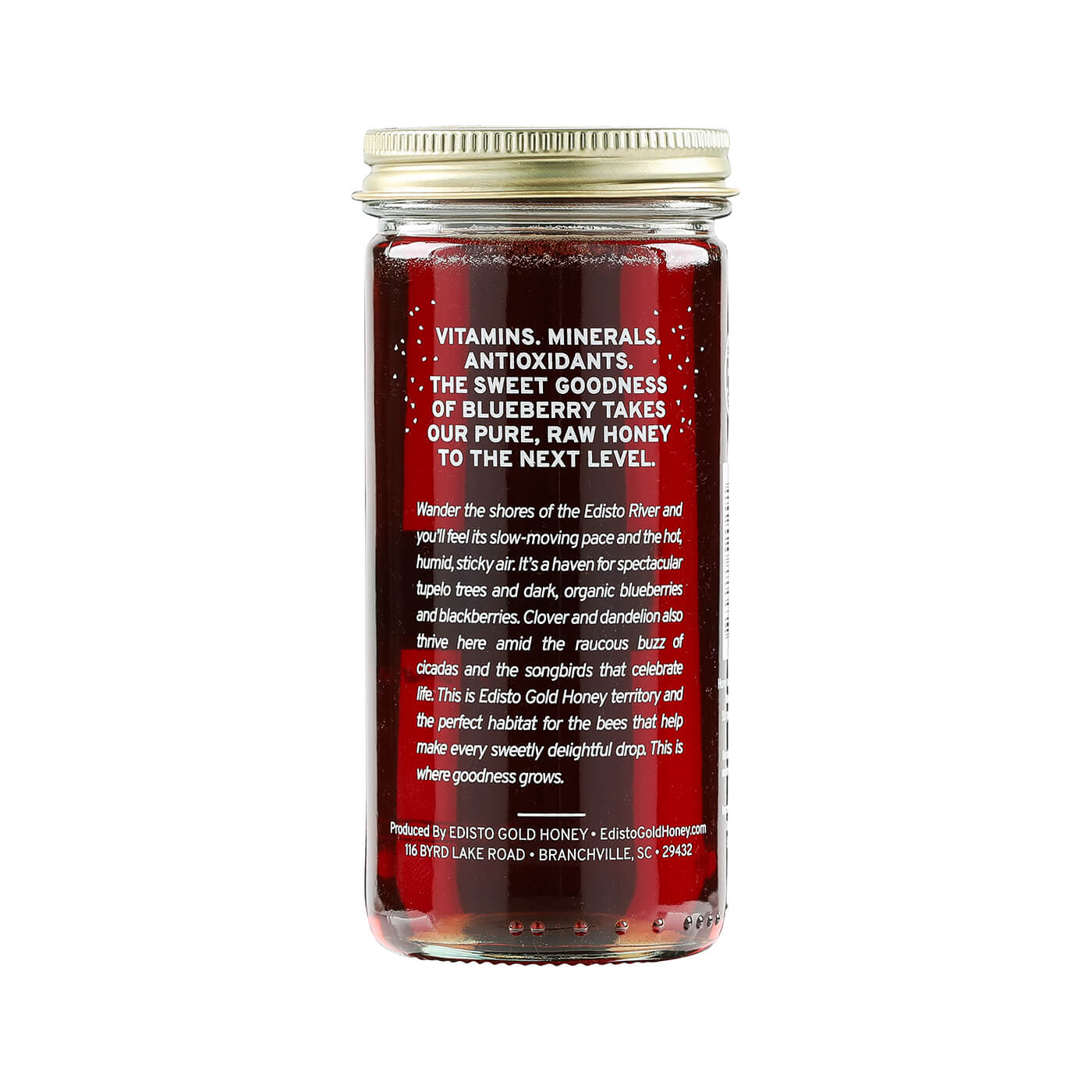 Edisto Gold Infused Local Honey 11oz - Blueberry