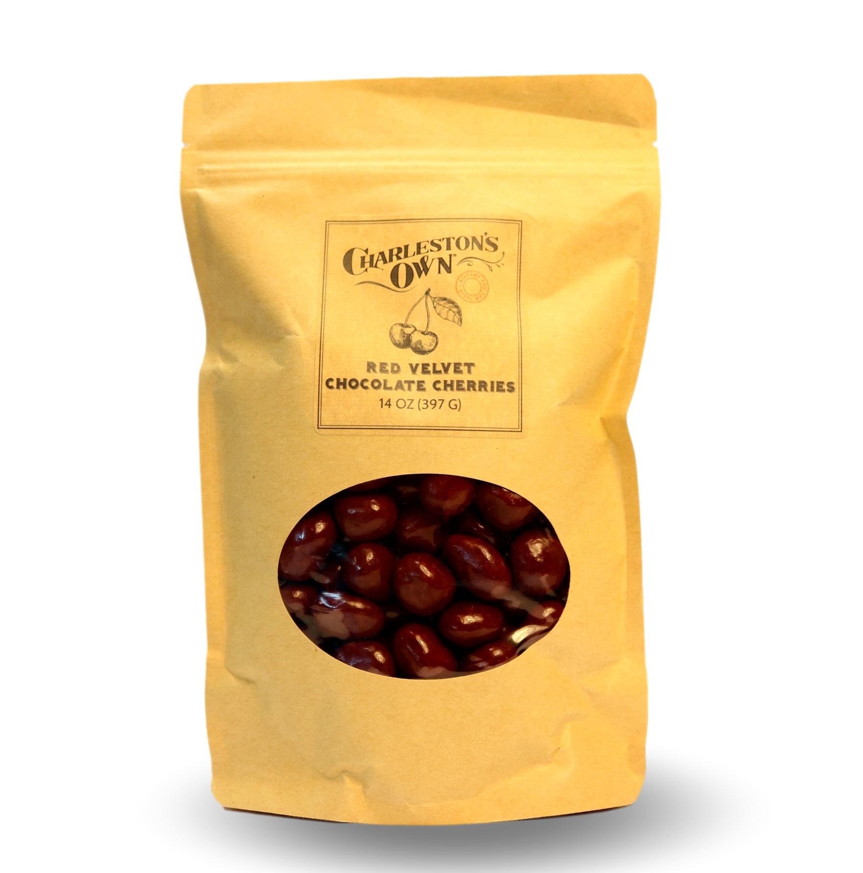 Milk Chocolate Red Velvet Cherries – 14 oz – Charleston Specialty