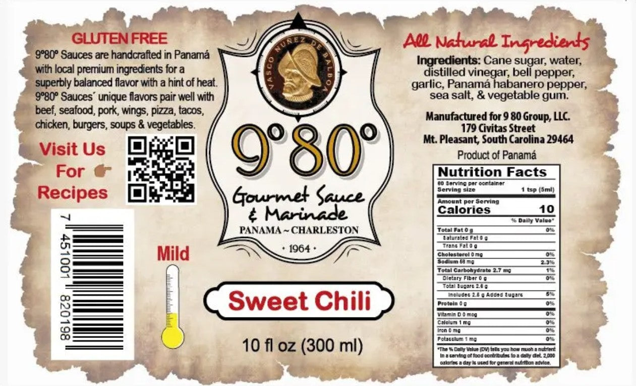 9°80° Sweet Chilli Sauce| All-Natural Gourmet Cooking Sauce & Marinade