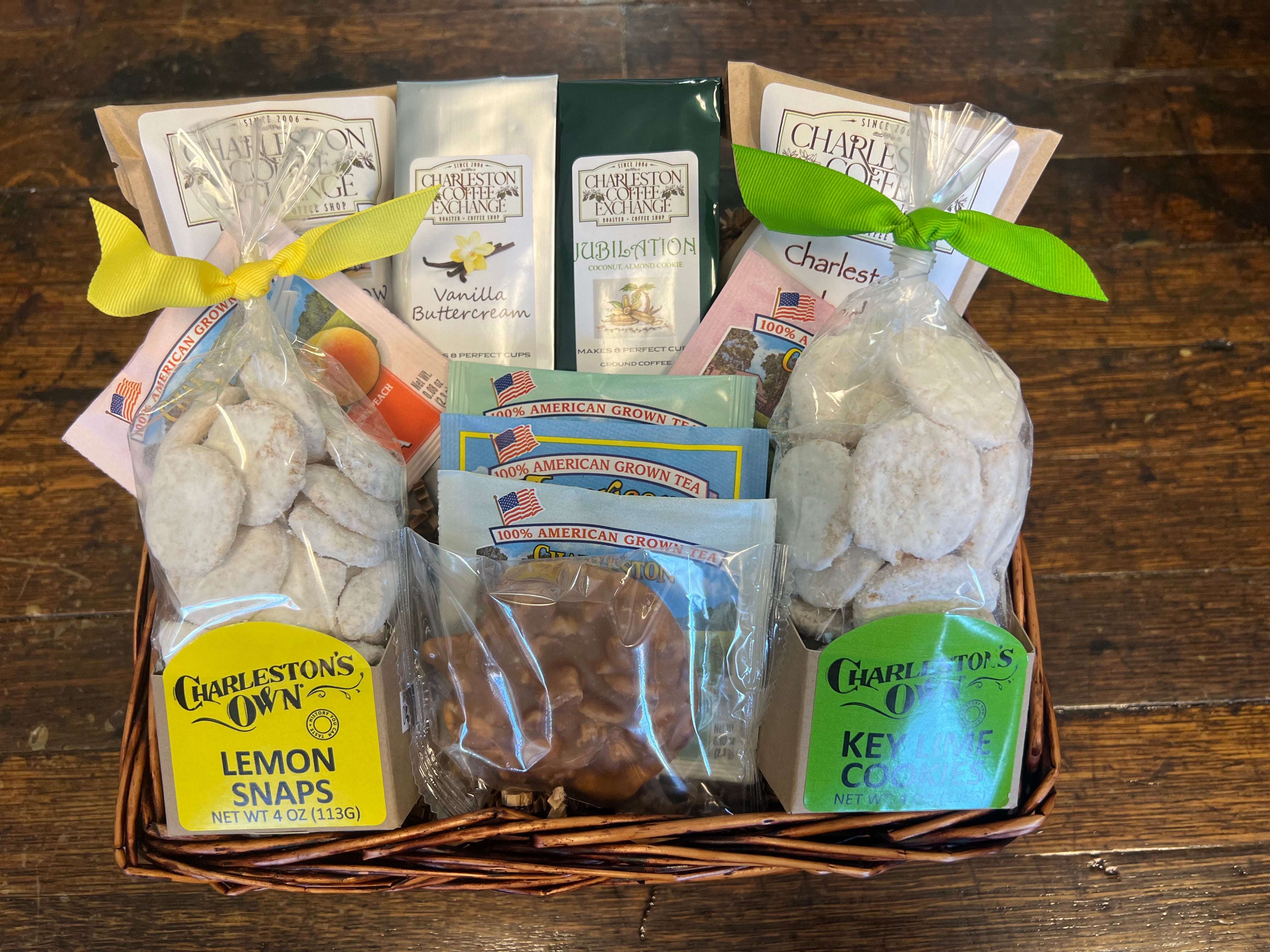 Charleston Coffee, Tea and Cookies Gift Basket