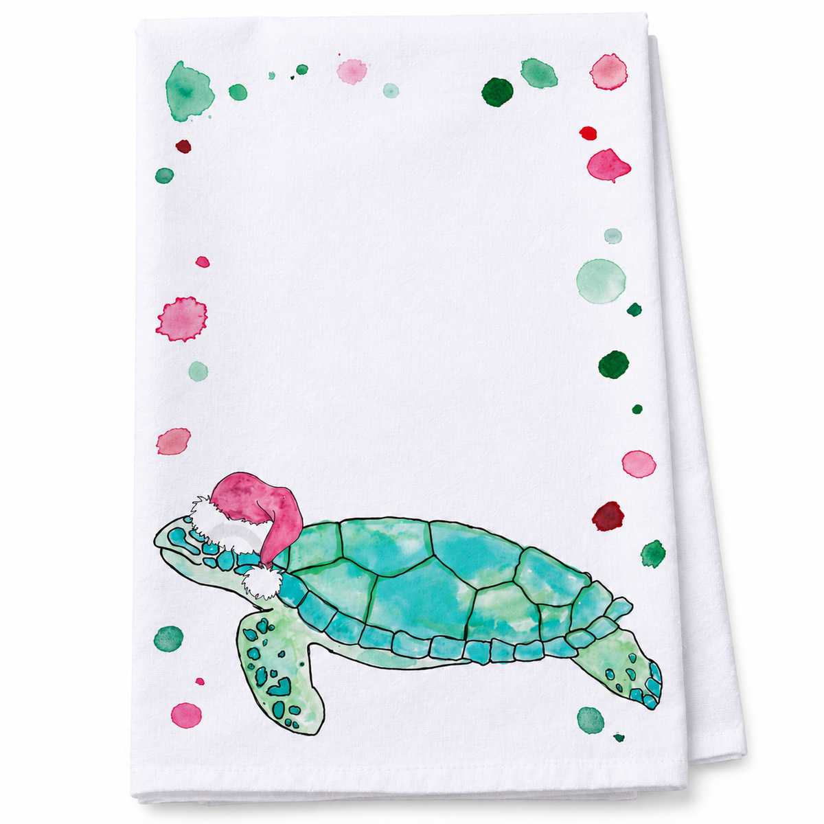 Christmas Charleston Sea Turtle Tea Towel