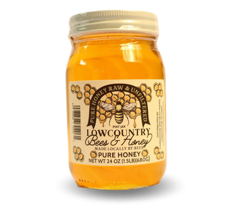 Local Charleston Lowcountry Bees Honey Pint Jar